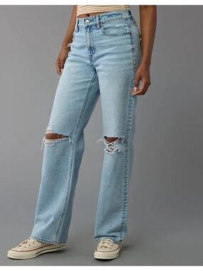 AE Strigid Ripped High-Waisted Stovepipe Jeans